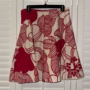 French Connection Pink & Cream Hibiscus Skirt 6